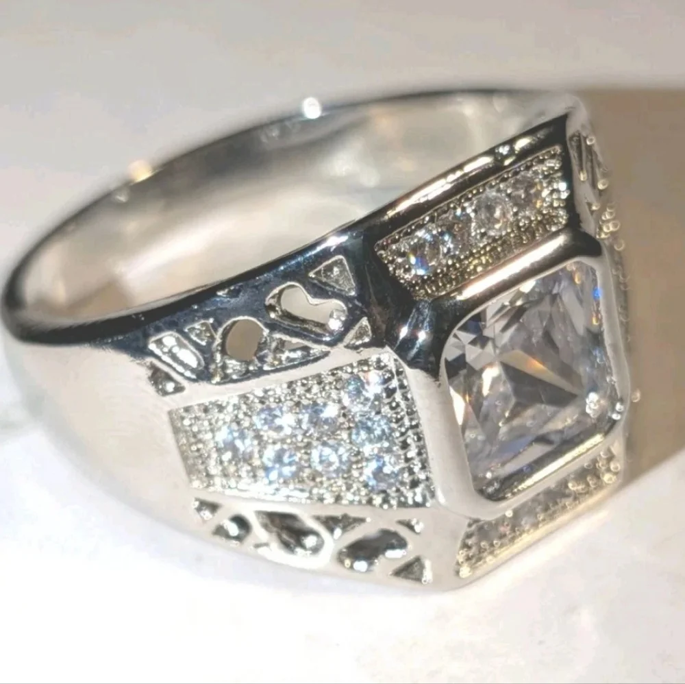 4 Ct Shiny Classic Men's Lab Created Diamond 925 Silver Wedding Band Ring Sz 12